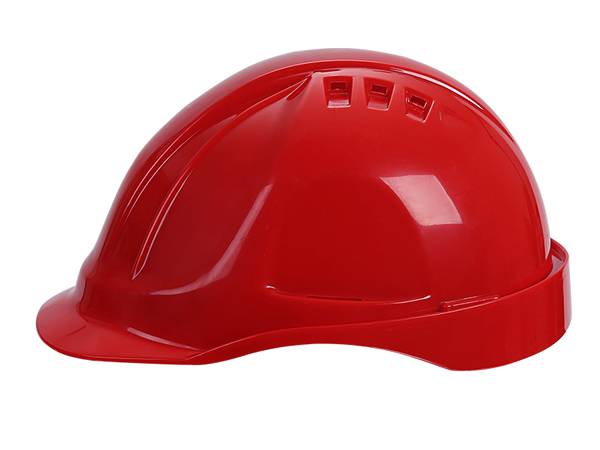 Red ABS safety helmet side view