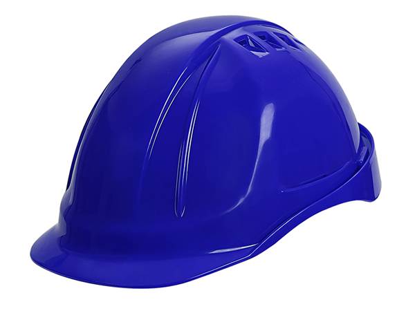 Blue vented ABS safety helmet top view