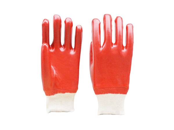 Cotton interlock liner PVC coated gloves