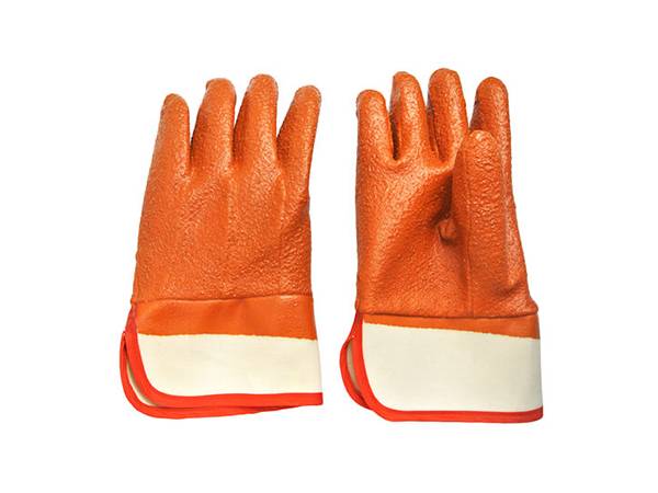 Safety cuff cotton interlock liner PVC with granule coated work glove