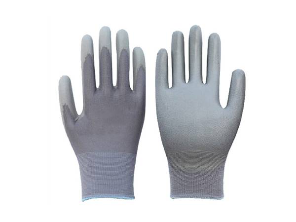 13/15 gauge polyester/nylon liner gray PU coated gloves