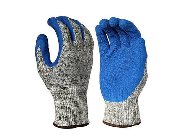 Latex crinkle cut resistant gloves