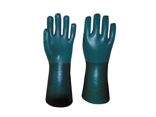 Cotton liner PVC sandy coated work glove