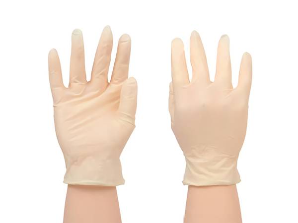 Milky white medical grade rubber safety gloves