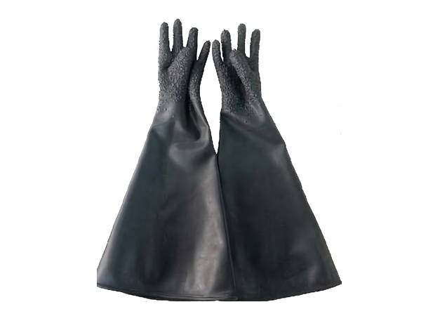 Black sand blasting safety gloves