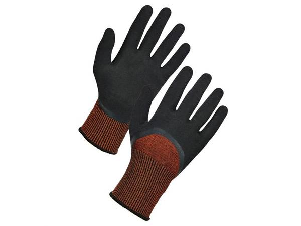 Brown and black thermolite cold resistant gloves