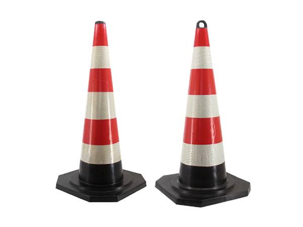 Two circular rubber traffic cones are displayed.