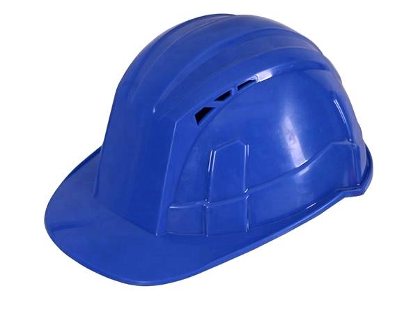 Top vented HDPE safety helmet side view
