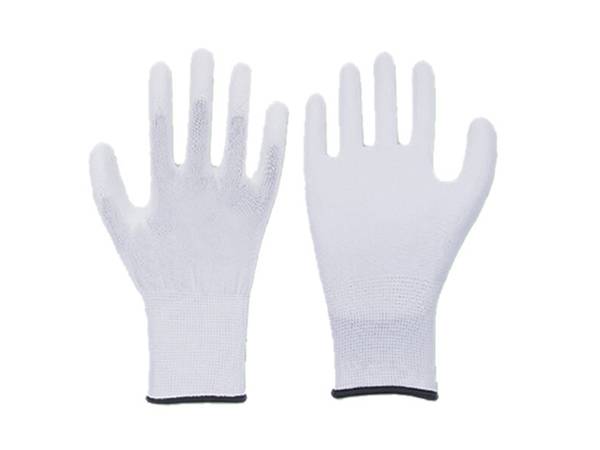 13/15 gauge polyester/nylon liner white PU coated gloves